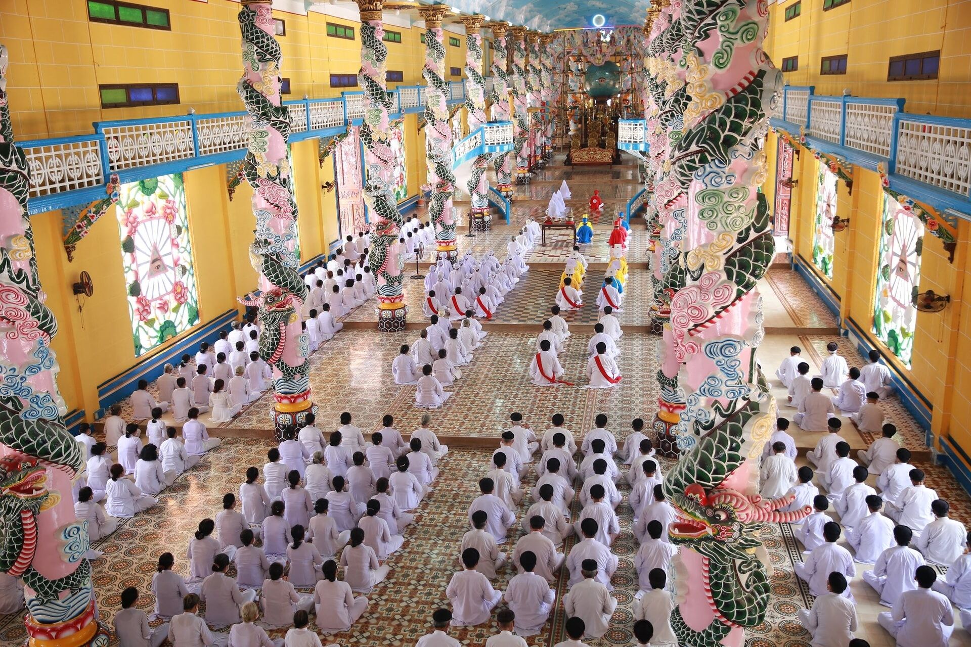 Cao Dai Temple Interior - Vietnam’s most colorful religion – up close
